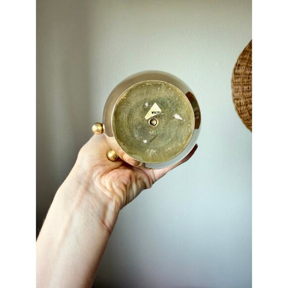 Brass Vase with Rope Tassel Detail - 7" - Picture 4 of 7